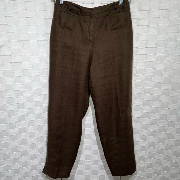 Talbots Pants - Talbots Women's Pure Irish Linen Striaght Leg Trousers Size 14 Boho Lagenlook